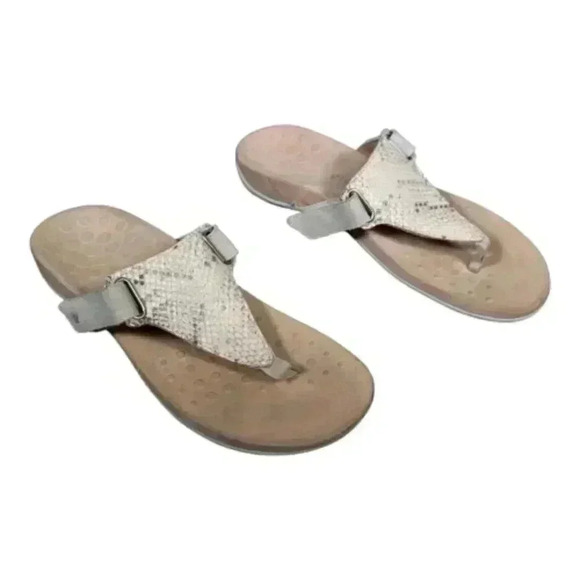 Vionic Sandals Wanda Thong Bone Women's 9 Leather Snake 41 - Picture 1 of 8